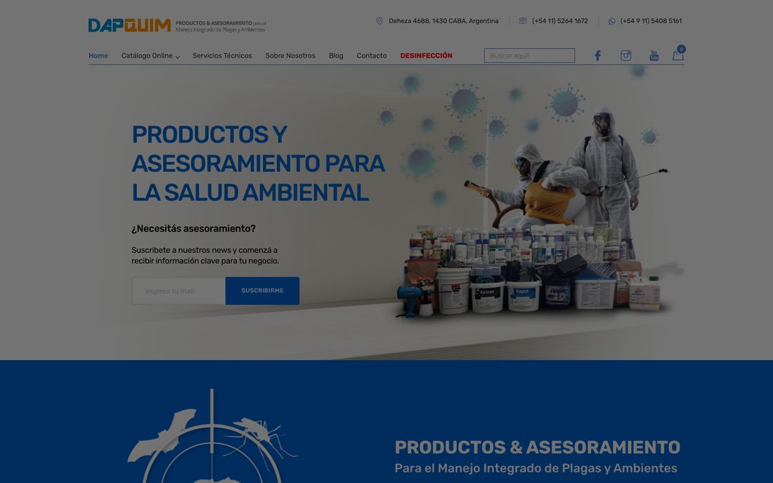 Sitio web de Dapquim, productos químicos