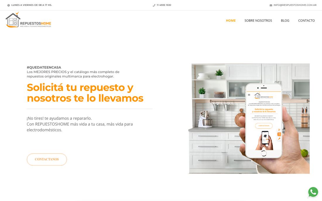 Sitio web de Repuestos Home
